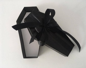 Coffin box, Gift boxes, Halloween,Wedding, Birthday gift box Black with ribbon, 9cm -35cm