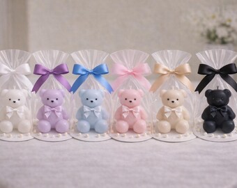 Handmade Teddy Bear Candle – Scented Wax Favor with Gift Bag