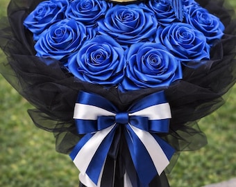 Handmade Satin Rose Graduation Bouquet – Keepsake Gift with Cap