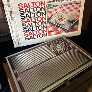 1976 Vintage Salton Hotray Electric Food Warmer Hot Tray, Model H-928 17.5 x 11.5 inches Tested Original Box
