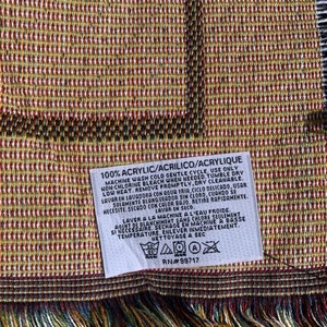 Puede incluir: Una etiqueta blanca con texto negro que detalla las instrucciones de cuidado para una manta de 100% acr&iacute;lico. La etiqueta incluye instrucciones de lavado y secado a m&aacute;quina, as&iacute; como instrucciones de limpieza en seco. La etiqueta tambi&eacute;n incluye un cuadro de s&iacute;mbolos de cuidado con iconos para lavado a m&aacute;quina, blanqueador, secado a m&aacute;quina y limpieza en seco.