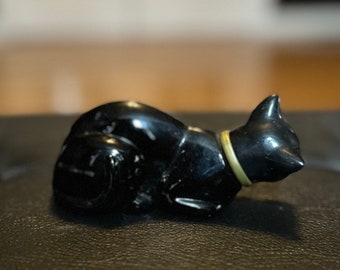 Vintage Avon Soft Musk Black Cat Collectible Perfume Bottle, Avon