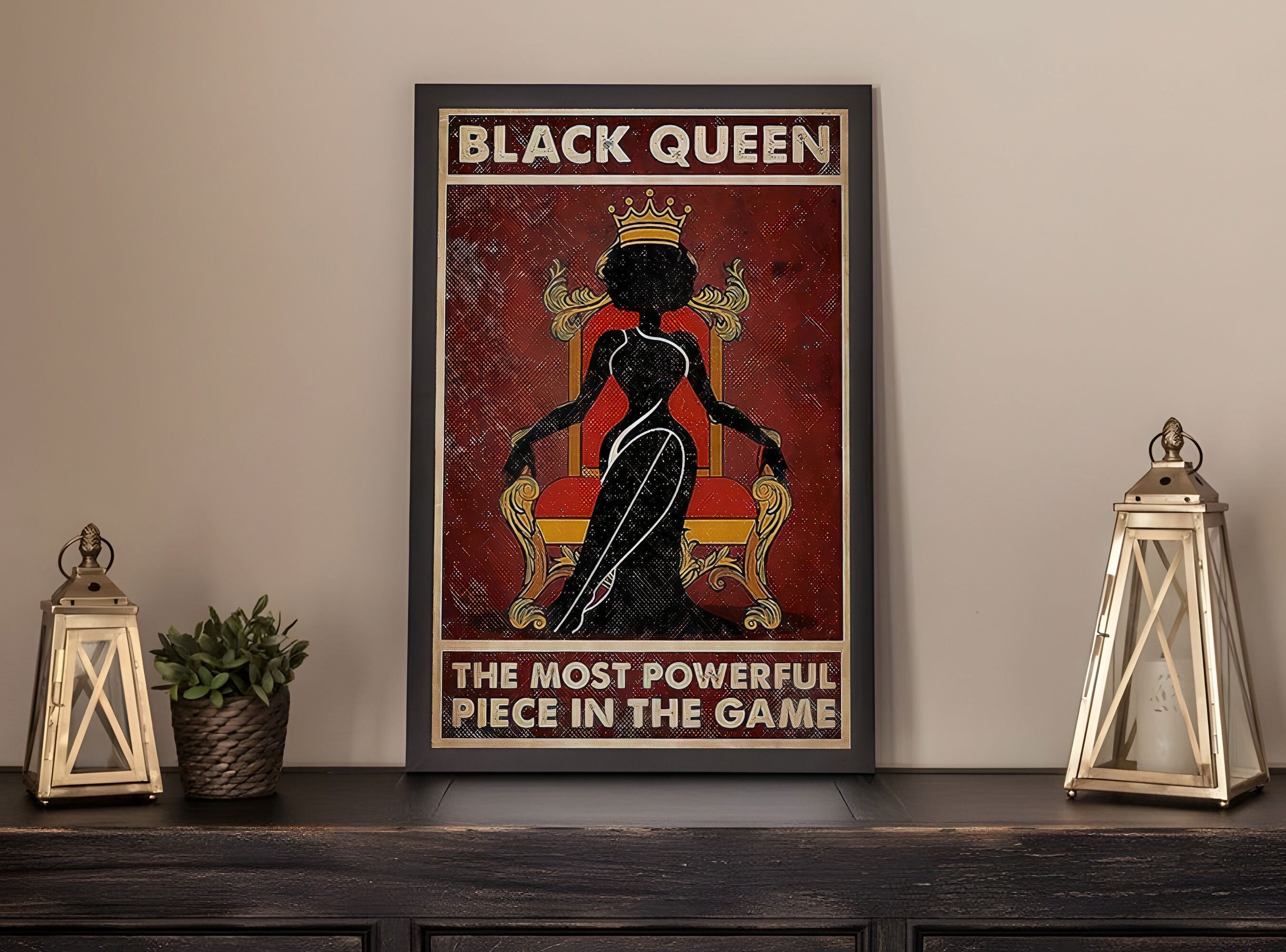 Black Queen Most Powerful Chess Piece African American Canvas - TeeHex