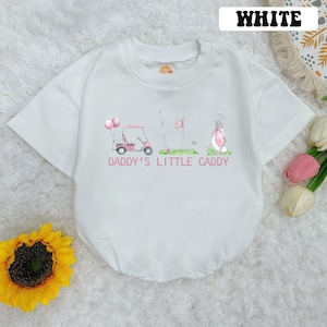Daddy&#39;s Little Caddy Baby Romper Short Sleeves, Daddy&#39;s Golfing Buddy Baby Bodysuit, Father&#39;s Day Baby Romper, Newborn Outfit