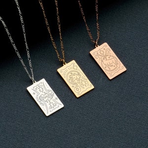 Tarot Card Necklace,Zodiac Jewelry,Handmade Jewelry,Birthday Gifts For Women,Zodiac Necklace,Constellation Card,Leo Cancer,Handmade Gift