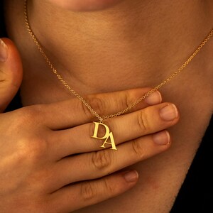 Collar con inicial personalizado, collar de dos letras, collar con doble inicial personalizado, collar de pareja, regalo de aniversario, joyería minimalista