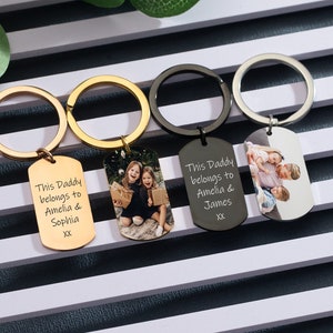 Photo Keychain,This Daddy,Mommy Belongs To...,Family Photo Keyring,Gift For Dad,New Mom Gift,Gift For New Parents,Grandad Grandpa Keyrings