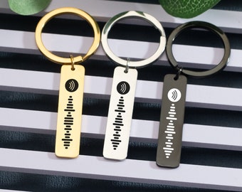 Personalized Music Code Keychain,Custom Engraved Metal Keychain,Birthday Gifts,Anniversary Gifts For Him,Girlfriend Gifts,Boyfriend Gifts