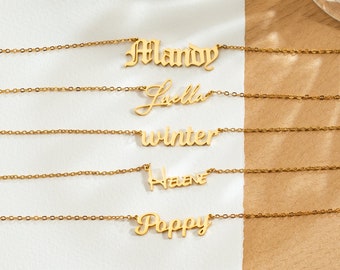 Collar con nombre personalizado, collar con nombre personalizado, joyería con nombre personalizado para mamá, collar delicado, regalo de cumpleaños para mamá, regalo del día de la madre