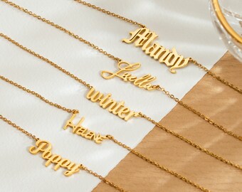 Name Plate Necklace,Custom Name Necklace,Gold Filled Name Necklace,Kids Name Necklace,Dainty Name Necklace,Holiday Gifts,Mother's Day Gift