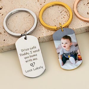 Chaveiro com imagem personalizada, chaveiro "Dirija com segurança", chaveiro com foto para homens, presente para marido, presente para namorado, chaveiro com foto para pais