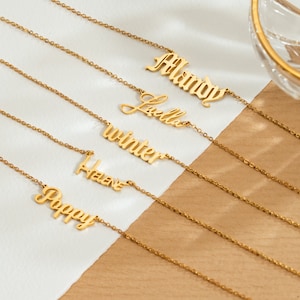 Collar de nombre personalizado, collar de nombre personalizado, joyería de nombre personalizado, collar delicado, regalo de cumpleaños, regalo de Navidad para ella, regalo del día de San Valentín