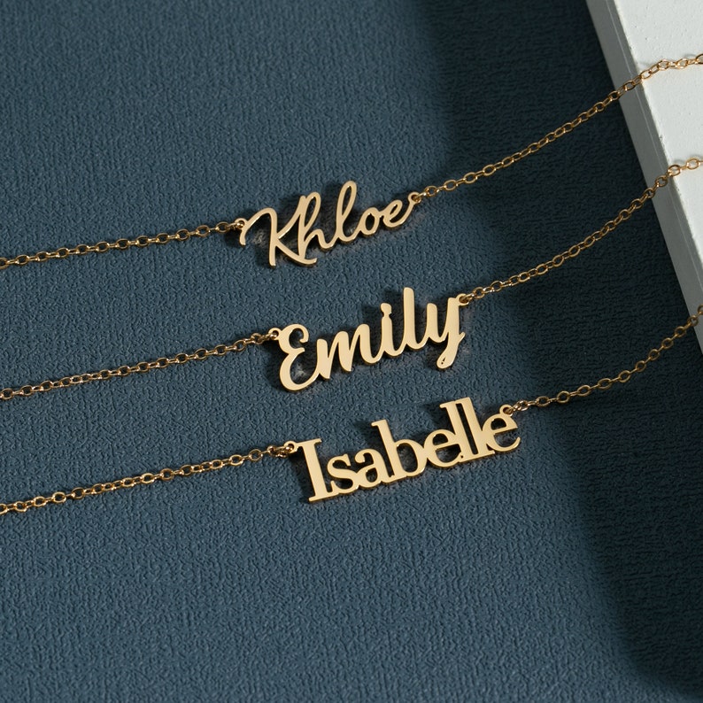 Mother's Day Gifts,Custom Gold Necklace,Minimalist Cursive Name Necklace,Charm Pendant Necklace,Women Necklace,Birthday Gift,Gift for Her image 4