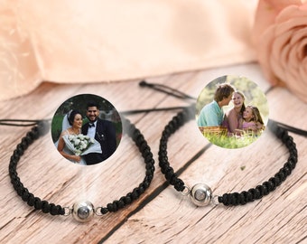 Personalized Photo Rope Bracelet,Photo Projection Bracelet,Mother's Day Gift,Picture Inside Jewelry,Gift for Her,Birthday Gift,Friend Gift