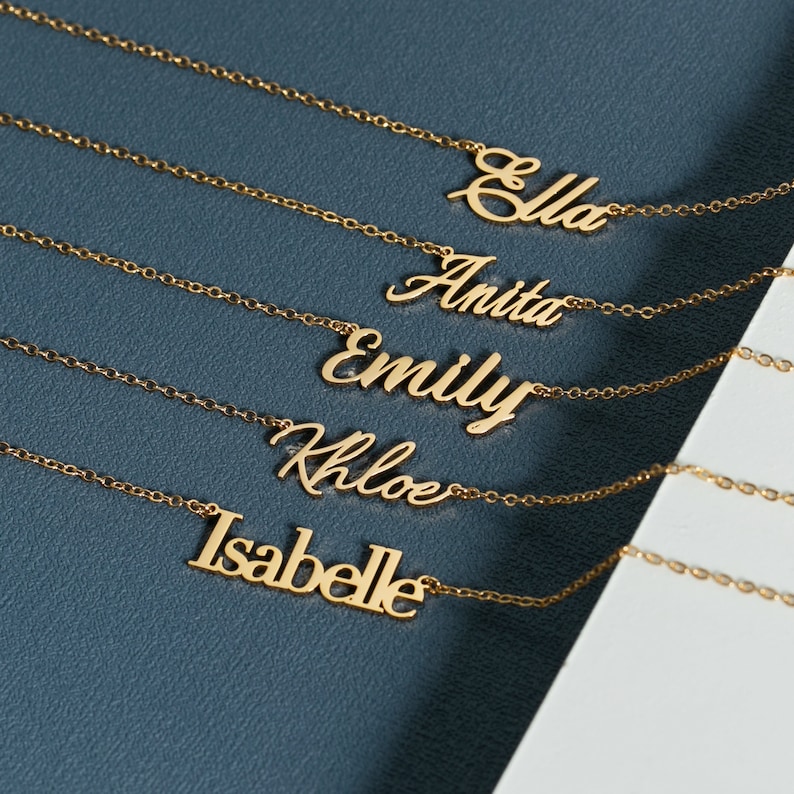 Mother's Day Gifts,Custom Gold Necklace,Minimalist Cursive Name Necklace,Charm Pendant Necklace,Women Necklace,Birthday Gift,Gift for Her image 5