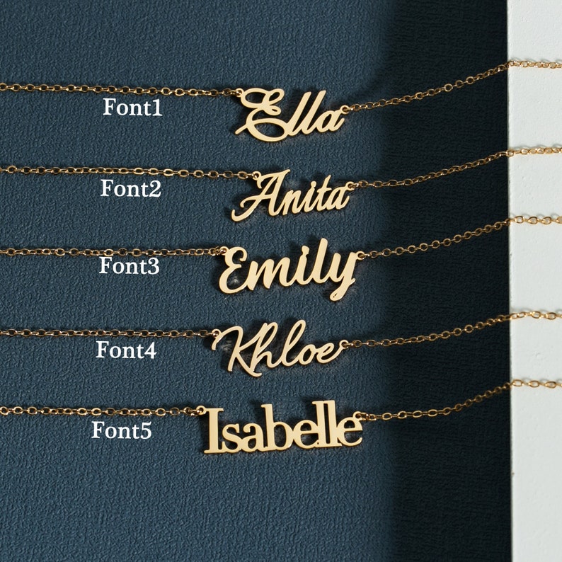 Mother's Day Gifts,Custom Gold Necklace,Minimalist Cursive Name Necklace,Charm Pendant Necklace,Women Necklace,Birthday Gift,Gift for Her image 1