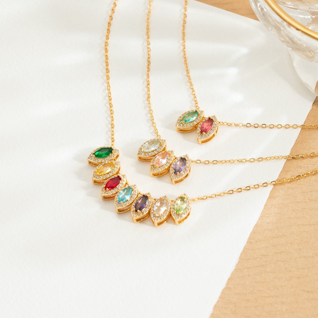 Birthstone Jewelry,personalized Family Birthstone Necklace,custom