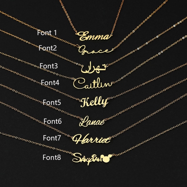 Collier de nom cursif personnalisé, collier de nom délicat, collier pendentif de charme, cadeaux pour femme, cadeaux personnalisés pour maman, cadeaux de fête des mères