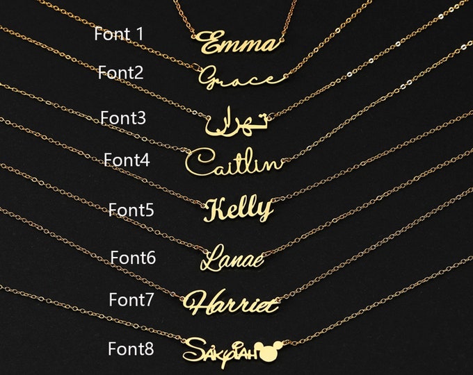 Personalized Cursive Name Necklace,Dainty Name Necklace,Charm Pendant Necklace,Gifts For Woman,Custom Gifts For Mom,Mothers Day Gifts