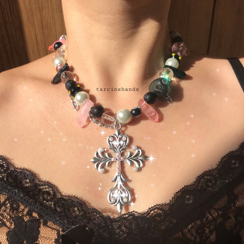 Y2k Large Cross Necklace Etsy