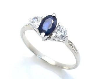 Blue Sapphire Ring, 100% Natural Sapphire Ring, 925 Silver Oval Sapphire Ring, Wedding Ring, Engagement Ring PSR-170