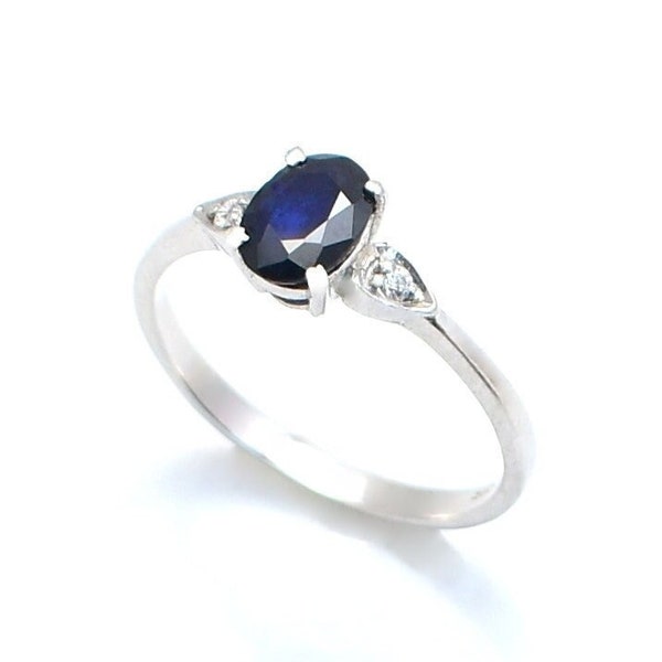 100% Natural Sapphire Ring, Blue Sapphire Ring, 925 Silver Oval Sapphire Ring, Wedding Ring, Engagement Ring PSR-172