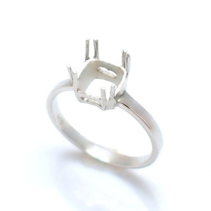 Stunning 925 Sterling Silver Square Ring Setting, Square 7, 8, 9, 10, 11, 12, 13, 14 mm Ring Setting, Silver Setting Ring RS-27
