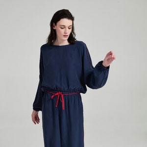 6A Grade Mulberry Silk Pajamas Set/19mm Chic Stripe Silk Pajamas