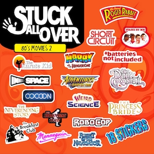 Stickerpakket jaren 80 films 2