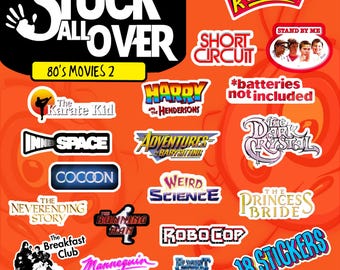 Paquete de pegatinas de películas de los 80 (2)