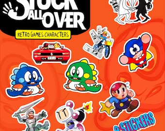 Klistermärkespaket med retrospelkaraktärer