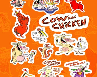 Cow And Chicken 90s Cartoon Sticker Set