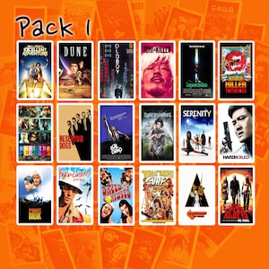 May include: A collage of movie posters featuring titles like "Billated's Excellent Adventure", "Dune", "Oldboy", "Ichi the Killer", "Reservoir Dogs", "Evil Dead", "Edward Scissorhands", "Serenity", "Hard Boiled", "Point Break", "Fear and Loathing in Las Vegas", "Deep in the  CHeese", "Weird Al Yankovic's UHF", "Leprechaun", "Attack of the Killer Tomatoes", "The  Texas Chainsaw Massacre", "Child's Play", "The Ring", "The  Thing".