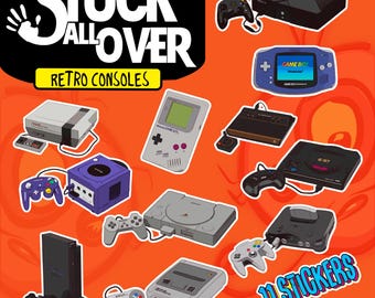 Retro console vectorstickerset