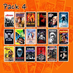 May include: A collage of movie poster covers featuring titles like "The Commitments", "Tom Green Got Fingered", "Ong-Bak", "Eraserhead", "Child's Play", "Pulp Fiction", "Cube", "C.H.U.D.", "People Under the Stairs", "Battle Royale", "Puppet Master", and "Final Destination".