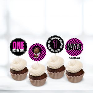 Boss Baby Girl... Printable Cupcake Toppers... First Birthday Party Decor