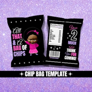 Boss Baby Girl Chip Bags: 2nd Birthday Party Template (Digital Download)