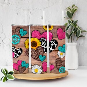 Heart Tumbler | Western | Heart | Valentine | Gift | Western | Free Personalization | 20 oz with lid and straw