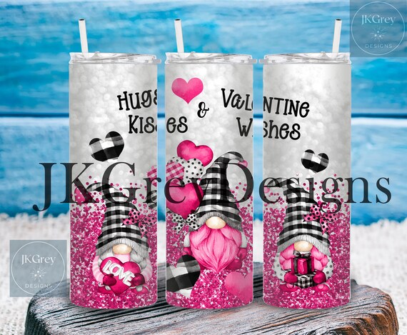 Gnome Tumbler | Valentine Tumbler | Love Tumbler | Gift Tumbler | Buffalo Plaid | 20 oz Tumbler