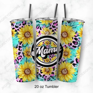 Retro Tumbler | Mama tumbler | Mom Tumbler | Mother's Day tumbler | Sunflower tumbler | 20 oz Tumbler