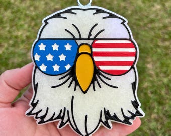 Patriotic Eagle Car Freshie: Scented Air Freshener