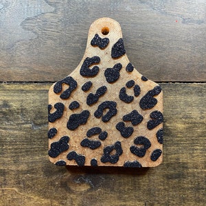 Leopard Print Cow Tag Car Freshie: Deliciously Scented