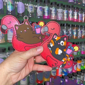 Kitty on Flamingo Float Car Freshie: Deliciously Scented