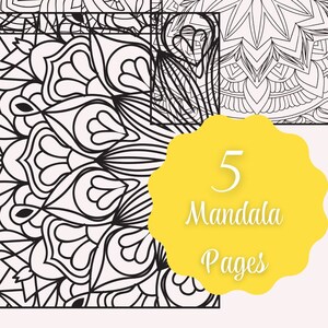 Mandala Coloring Pages 5 Pages