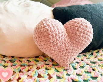 Heart Pillow Crochet PDF Pattern Downloadable