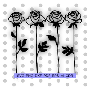 Rose Laser Cut File svg, Día de la madre, Aniversario de San Valentín, Archivo de corte digital Corte por láser, Ramo de flores archivo glowforge, Flor hecha a mano