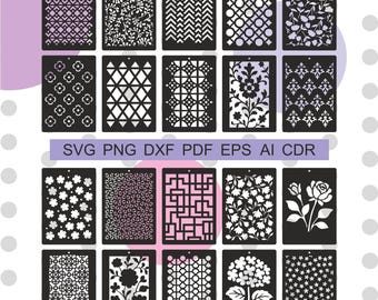 Laser Cut Stencil, Decorative Panel Designs (Digital Download)