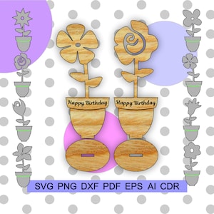 Geboortemaand bloem SVG, Multiplex bloemboeket, Rose laser SVG, Botanisch ontwerp, Houten handgemaakte wilde bloemen, Handbeschilderde bloemencadeaubundel