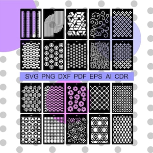 Stencil senza soluzione di continuità svg, Modelli di linee svg, Bundle di stencil tagliati al laser riutilizzabili, Modelli vettoriali ripetuti, Stencil di texture, Collezione di decorazioni per la casa