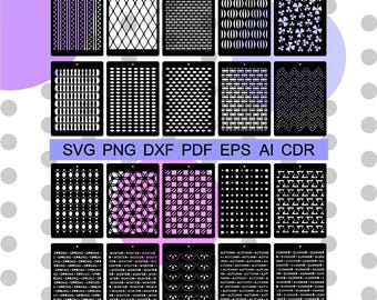 Panel Stencil Collection: Vector Patterns, Texture Stencils (Digital File)